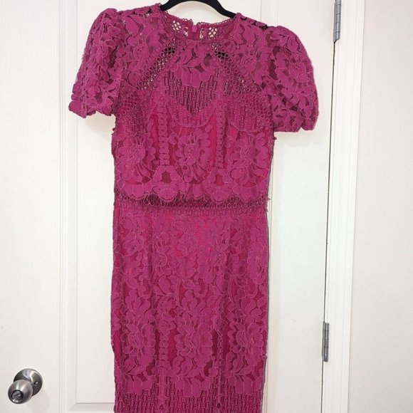 LIPSY Square Neck Puff Sleeve Midi Dress - Picture 1 of 8